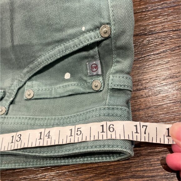 AG-ED Denim 32x33 Tellis Modern Slim Jean Green Distressed Adriano Goldschmied - Picture 7 of 9